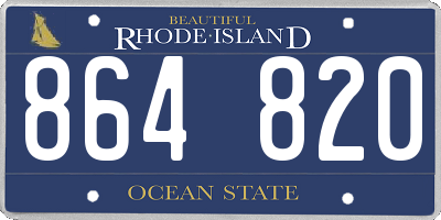RI license plate 864820