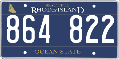 RI license plate 864822