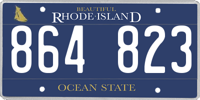 RI license plate 864823