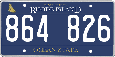 RI license plate 864826