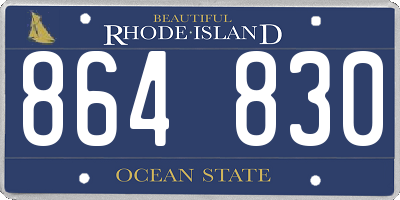 RI license plate 864830