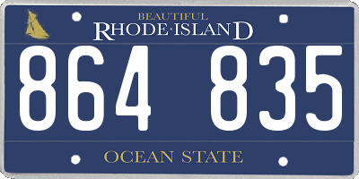 RI license plate 864835