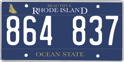 RI license plate 864837
