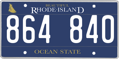RI license plate 864840
