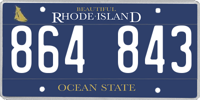 RI license plate 864843