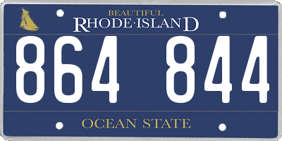 RI license plate 864844