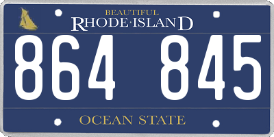 RI license plate 864845