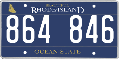 RI license plate 864846