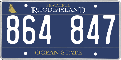RI license plate 864847