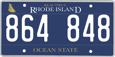 RI license plate 864848