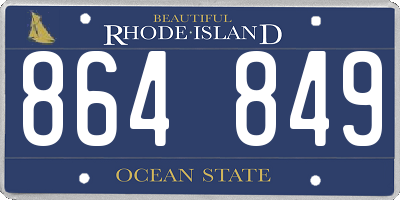 RI license plate 864849