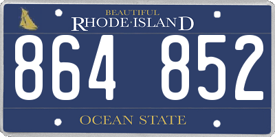 RI license plate 864852