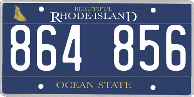 RI license plate 864856