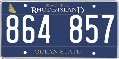RI license plate 864857