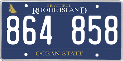 RI license plate 864858