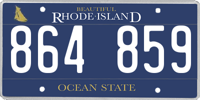 RI license plate 864859
