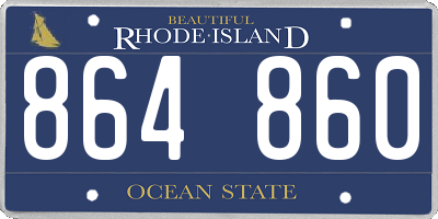 RI license plate 864860