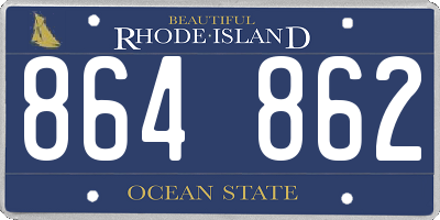 RI license plate 864862