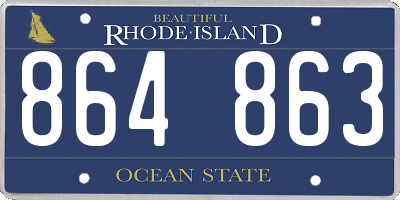 RI license plate 864863