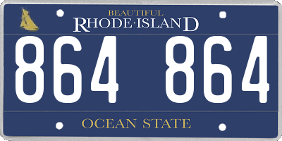 RI license plate 864864