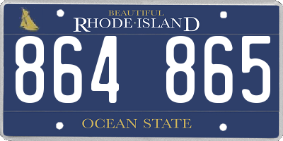 RI license plate 864865