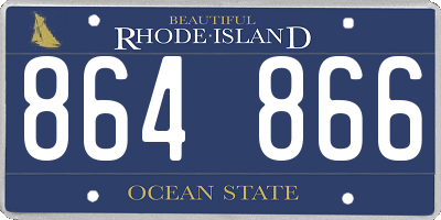 RI license plate 864866