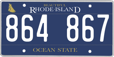 RI license plate 864867