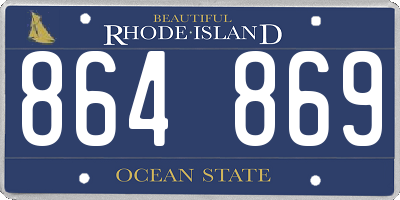 RI license plate 864869