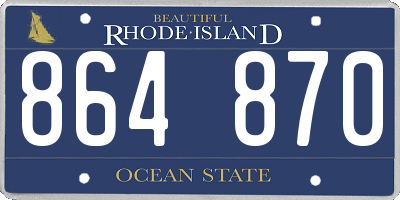 RI license plate 864870