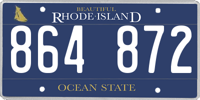 RI license plate 864872