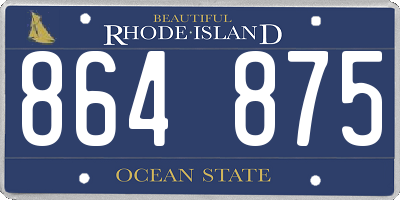 RI license plate 864875