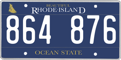 RI license plate 864876