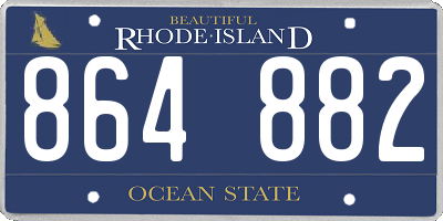 RI license plate 864882