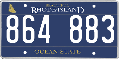 RI license plate 864883