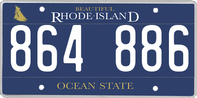 RI license plate 864886
