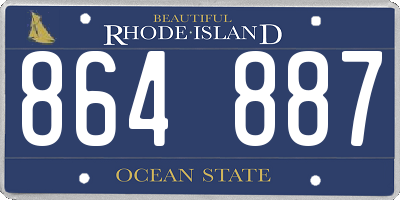 RI license plate 864887