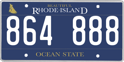 RI license plate 864888