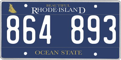 RI license plate 864893