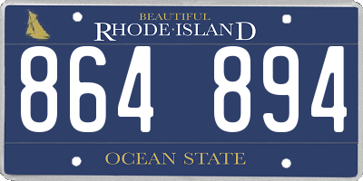 RI license plate 864894