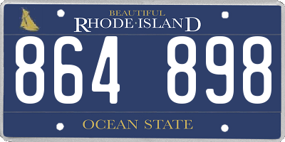 RI license plate 864898