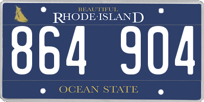 RI license plate 864904