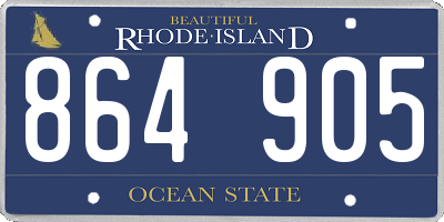RI license plate 864905