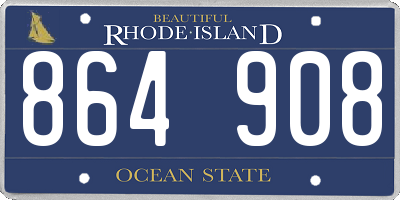 RI license plate 864908