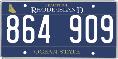 RI license plate 864909