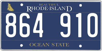 RI license plate 864910