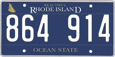 RI license plate 864914