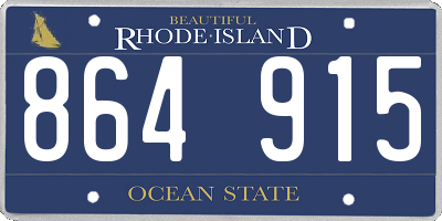 RI license plate 864915