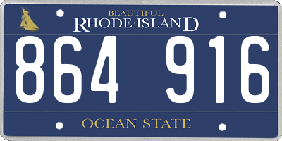 RI license plate 864916