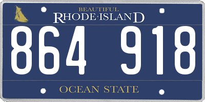 RI license plate 864918