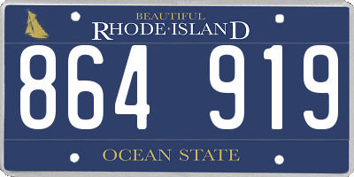 RI license plate 864919